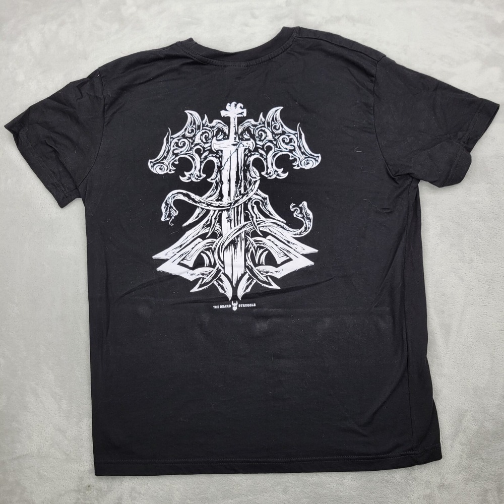 The Beard Struggle Shirt Mens Large Nordic Viking Bear Snake Sword Alpha Adult